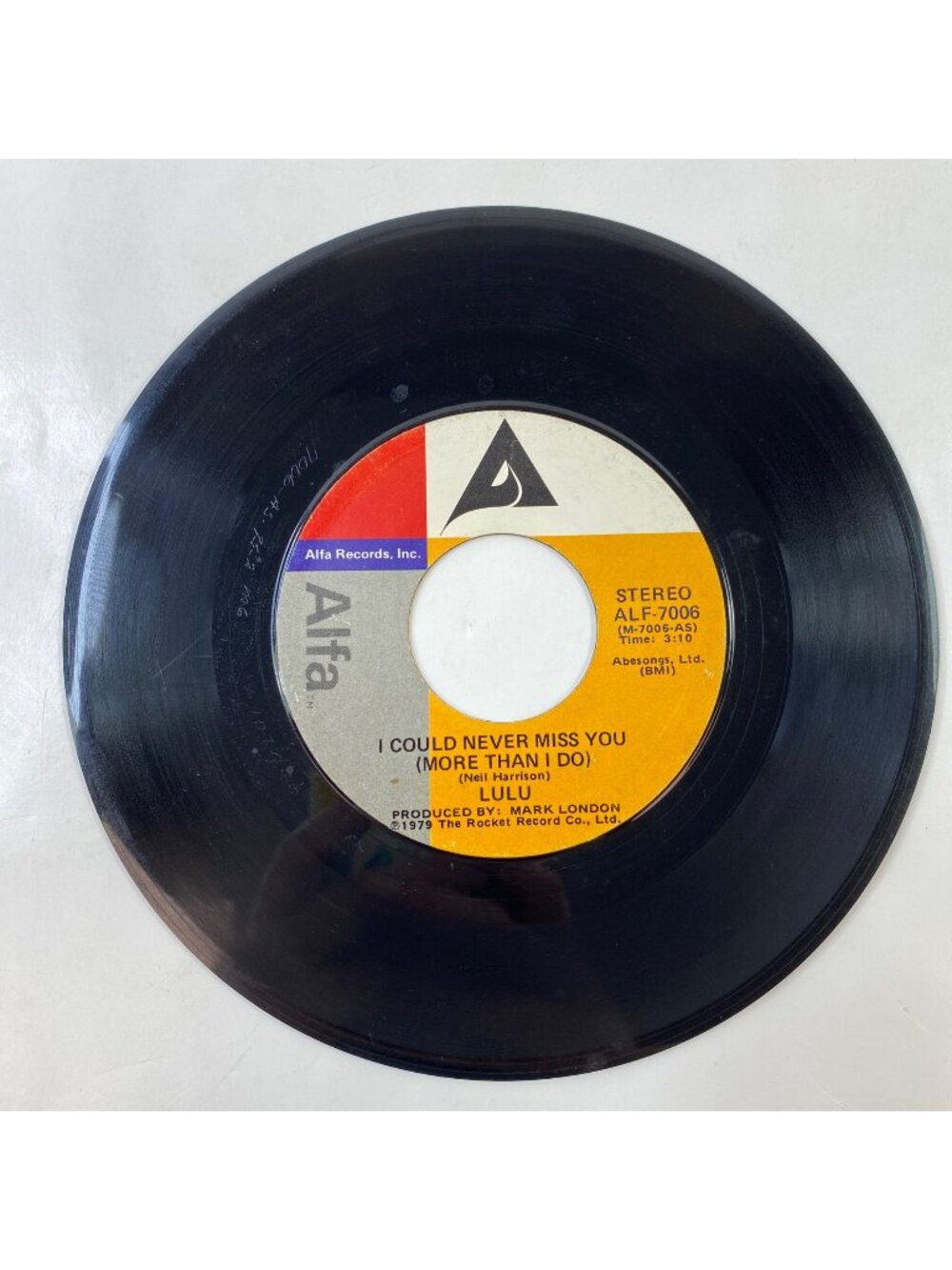 Lulu I Could Never Miss You (More Than I Do) 1979 Vinyl 45 Alfa ALF-7006
